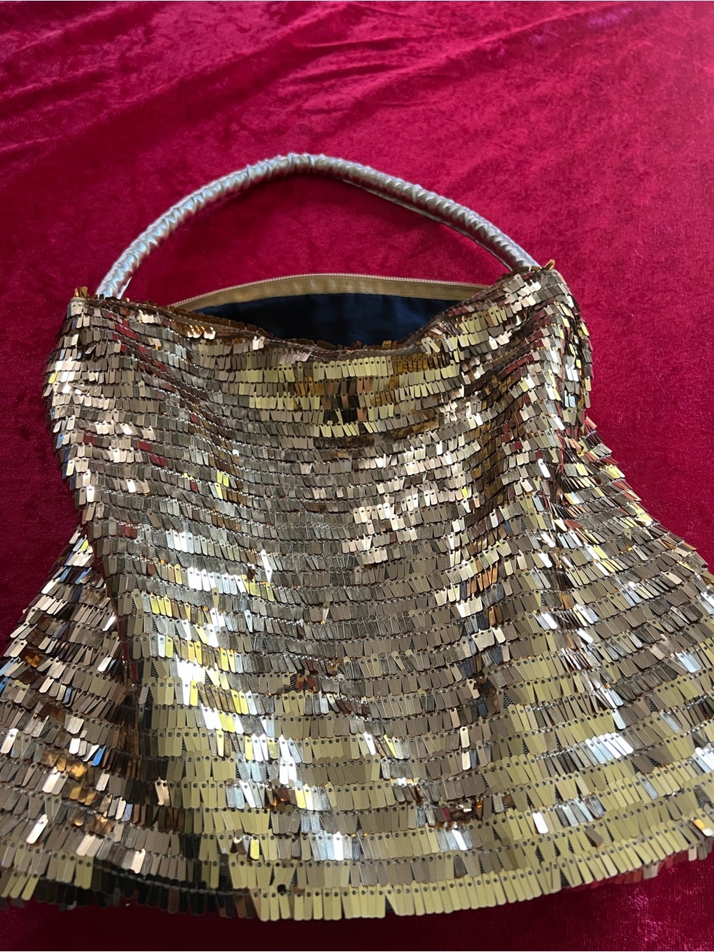 Gold Sequin Evening Shoulder Bag